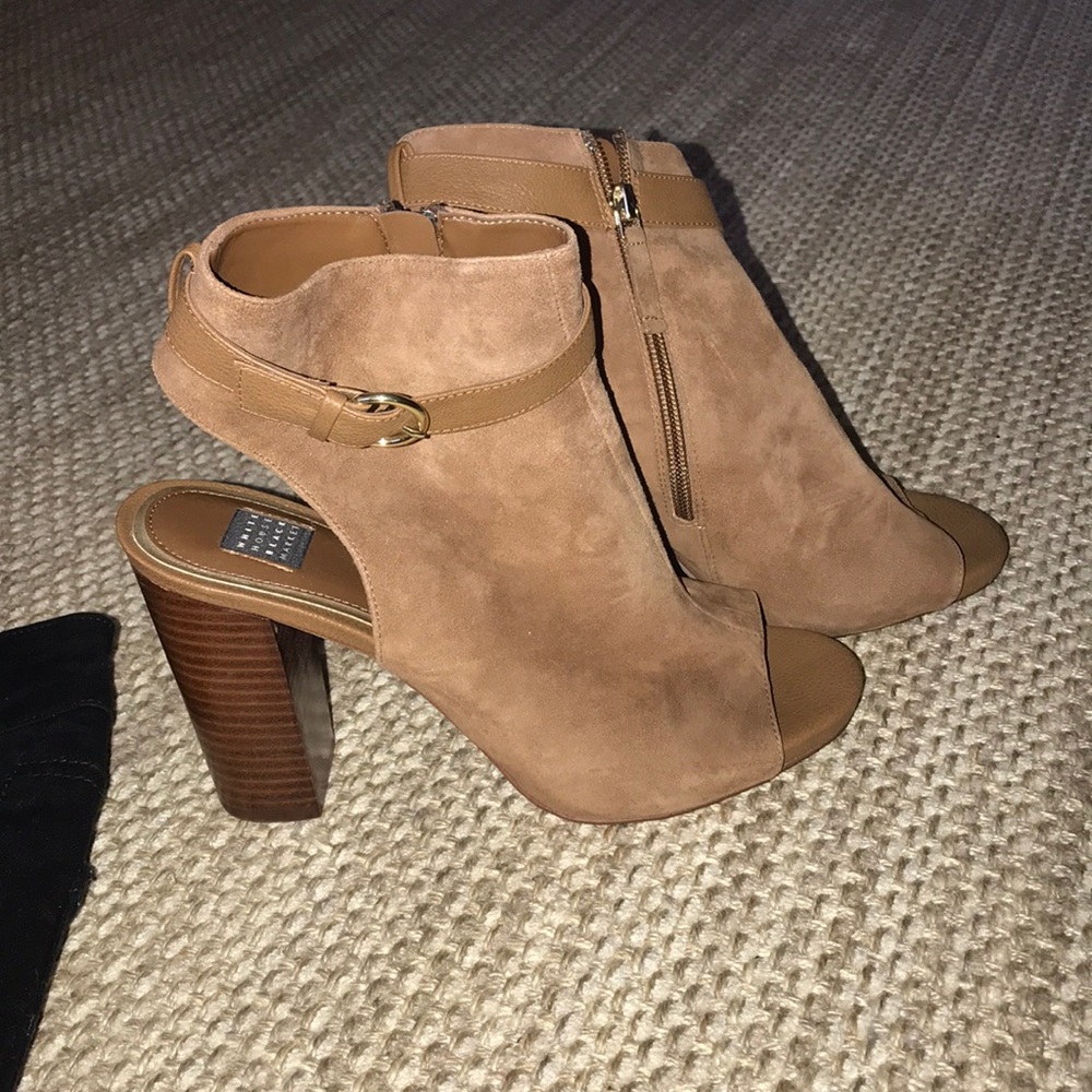 open toed bottle high heels EUC
